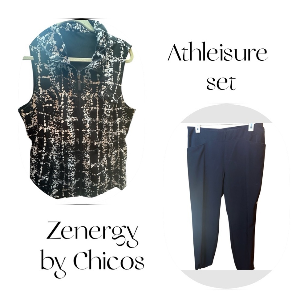 Chico's Zenergy Reversible Zip Vest Set sz 2